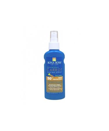 Rona Ross Sun Care | Defending Carrot Suntan Spray for Face & Body | Contains Carrot Aloe Vera & Vitamin E | SPF 50