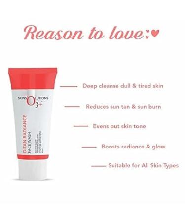 O3+ D-Tan Radiance Face Wash 60gm | Vitamin C for Glowing Skin & Deep Cleansing | TAN Removal Face Wash for Even Skin Tone - Buy Online on GoSupps.com