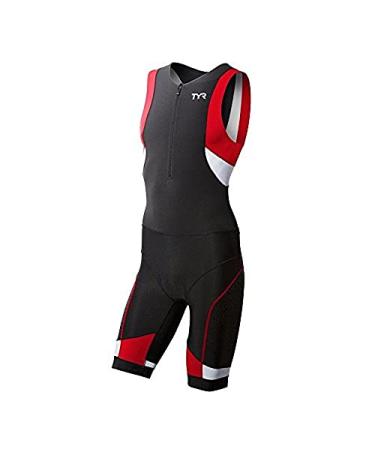 TYR Sport Men's Sport Competitor Trisuit with Front Zipper X-Small Black/Red