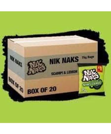Nik Naks Flavour Corn Snack 1 20 x 75g (Scampi & Lemon) - Buy Online on GoSupps.com