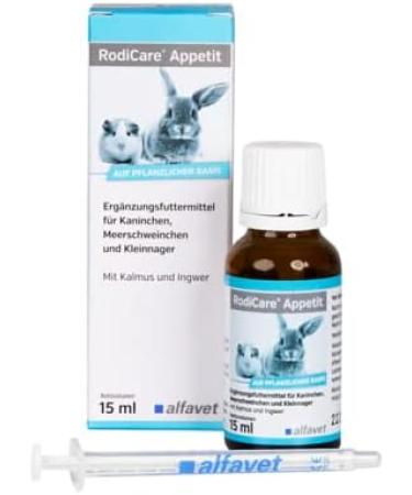 Alfavet Rodicare Appetite Double Pack - Supplement for Rabbits Guinea Pigs & Small Rodents | 2x15ml with Dosing Syringe - Buy Online on GoSupps.com