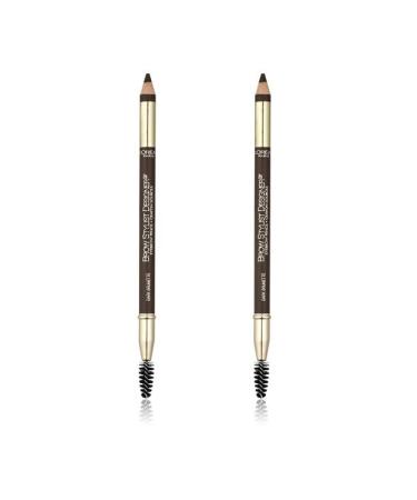 L'Oreal Paris Brow Stylist Designer Eyebrow Pencil Dark Brunette #315 - Pack of 2 - Buy Online on GoSupps.com