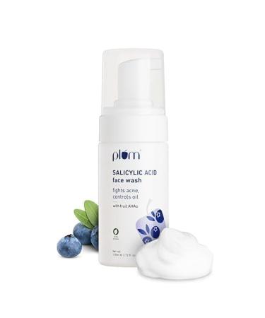 P.lu m Encapsulated Salicylic Acid Foaming Face Wash | Fights Active Acne Blackheads & Breakouts | With Glycolic Acid & Fruit AHAs | All Skin Types 110 ML