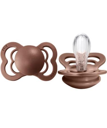 BIBS Supreme Baby Pacifiers | BPA-Free Silicone Pacifier | Made in Denmark | Set of 2 Soothers (Woodchuck  0-6 Months)