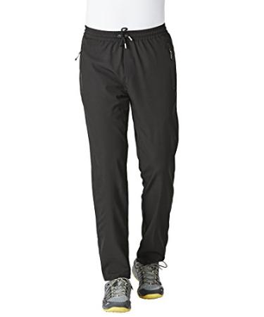 Rdruko Men's Casual Pants Lightweight Breathable Quick Dry Hiking Running Outdoor Sports Pants 01black X-Large
