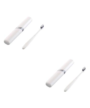 Healeved 2 sentences travel toothbrush case case travel toothbrush organizer toothbrush holder for on the way travel toothbrush holder container for toothbrush portable toothbrush holders pp white