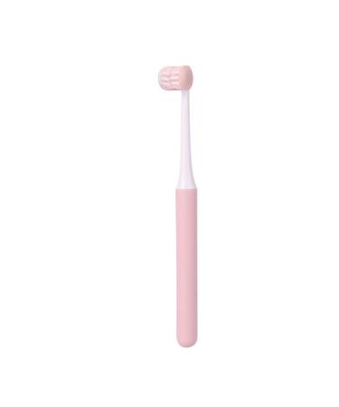 Suicra toothbrush long handbook toothbrush three -sided adult oral hygiene care soft toothbrush teeth massage cleaning tools (color: pink)