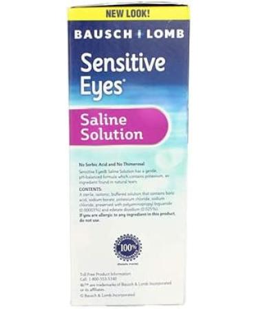 Bausch & Lomb Sensitive Eyes Plus Saline Solution 12 Oz - Pack of 2 - Buy Online on GoSupps.com