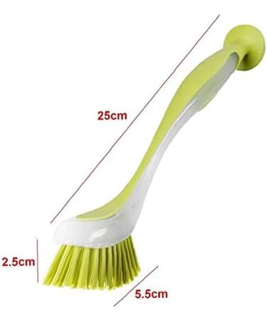 Dish Washing Space Saving Multifunction Scrub Pan Pot Sink Cleaning Brush Vertical Long Handle Home Suction Cup Tool Kitchen(Random Color) Professional Processed - Buy Online on GoSupps.com