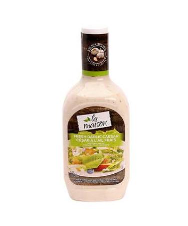 La Maison Fresh Garlic Caesar. Made with Fresh Garlic Aged Parmesan Cheese and Lemon. Each 1.4 litres 2 Packs Total 2.8 litres