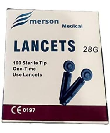 Emerson Medical 28 Gauge Twist Top Stainless Steel Blood Lancets - Box of 100 - Buy Online on GoSupps.com