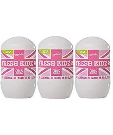 Keep it Kind Fresh Kidz Natural Roll On Deodorant 24 Hour Protection - 1.86 fl.oz. (3 Pack) (Girl - Pink)