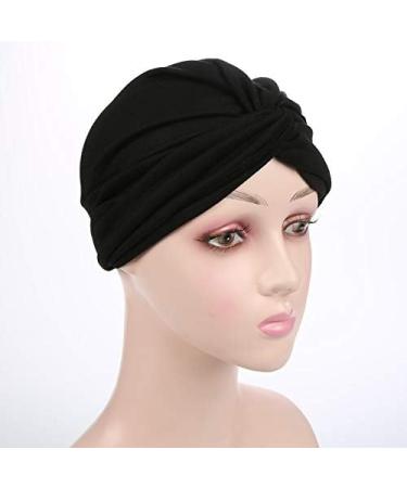 YFJH Chemo Sleep Turban Headwear Scarf Beanie Cap Hat for Cancer Patient Hair Loss - Black - Buy Online on GoSupps.com