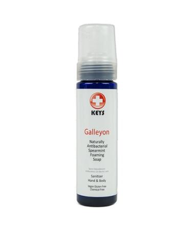 Keys Galleyon All Natural Antibacterial Foaming Spearmint Castile Soap Sanitizer for Hand and Body 100% Biodegradable Rich Conditioning Oils for People Children Pets Vegan Gluten Free 7.9 ounces