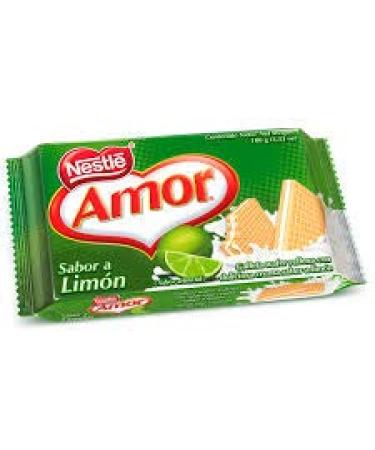 Amor - Nestl-e - Wafer biscuits filled with a delicious lemon flavored cream - Ideal for any time of the day - 3 units of 100g - 300g total -