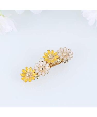 LEORX Wedding Hair Clip Yellow Crystal Daisy Barrette for Women Girls - Buy Online on GoSupps.com