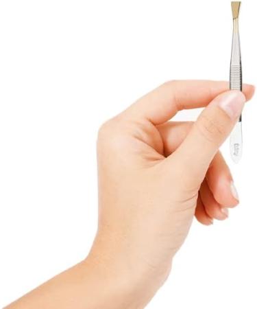 Balmy Wide Tip Tweezers - Precision Eyebrow Hair Removal Corrugated Handle Lace Gilded - Buy Online on GoSupps.com