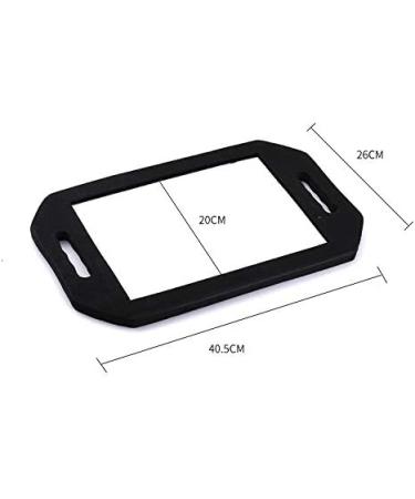 Professional Hairdressing Salon Mirror with Twin Handle - Easy to Carry & Hold for Cutting & Makeup - Black, 40.5x26cm - Buy Online on GoSupps.com