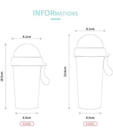 Portable Double Straw Leak-Proof Kid Cup 20oz Blue - Children's 2-in-1 Water Bottle with Lid and Cute Design - Buy Online on GoSupps.com
