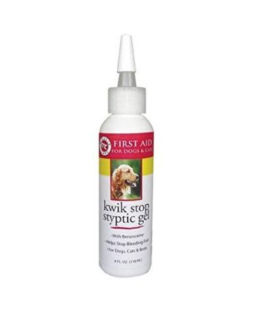 MPP Kwik Stop Styptic Gel Benzocaine Dog Grooming Injury Barrier 4oz Applicator Top