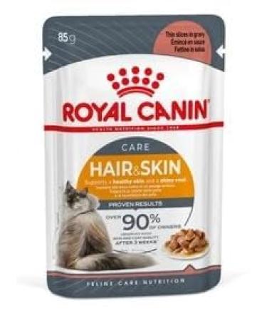 Royal Canin Hair & Skin Care Wet Cat Food in Gravy 48 x 85g