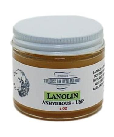 Lanolin - Anhydrous - USP 2 oz Glass Jar with Lid Soap making lotion creams bath beauty 100% pure lanolin