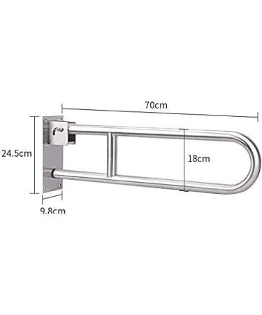 Safety Handrail Grab Bar Armrest Bathroom Shower Fold Handicapped Anti-Slip Polished Chrome Handfor Toilet Elderly/Children 70Cm - Buy Online on GoSupps.com