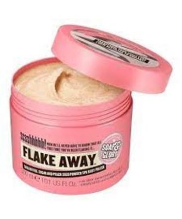 Flake Away Exfoliating Body Scrub with Shea Butter Sweet Almond Oil Apricot Seed Powder Sea Salt and Sugar 300 milliliters