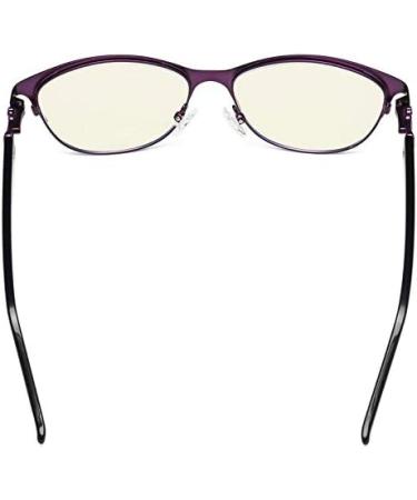 Eyekepper Blue Light Filter Reading Glasses for Women - Stylish Oval Cateye Design in Purple +1.75 - Buy Online on GoSupps.com