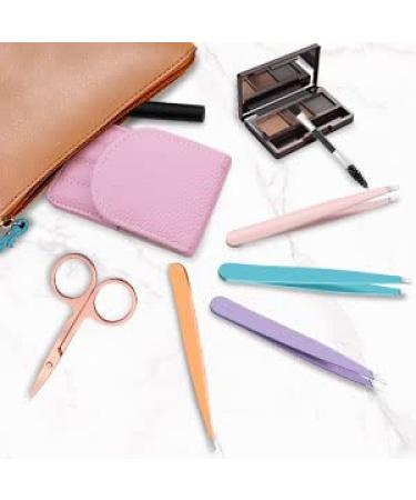 6-Piece Stainless Steel Tweezers Set for Eyebrows, Facial Hair, Ingrown Hair - Precision Slanted and Pointed Tweezers - Buy Online on GoSupps.com