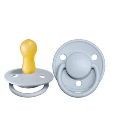 BIBS Pacifiers - De Lux Collection | BPA-Free Baby Pacifier | Made in Denmark | Set of 2 Baby Blue Color Premium Soothers | Size 6-18 Months