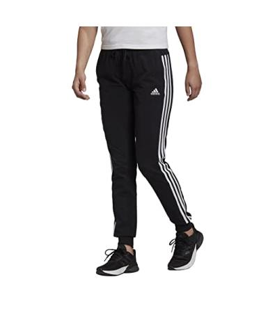adidas Women's Essentials Single Jersey 3-Stripes Pants Large Black/White
