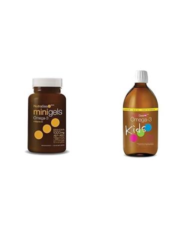 Nature's Way NutraSea Plus Vitamin D Fresh Mint Flavour Mini Gels for Healthy Heart and Brain Strong Bones and Teeth & Immune System Support and Kids Omega 3 Supplement Bubblegum