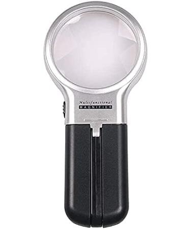 Magnifying Glass Handheld Multi Function Recognition Desktop Collapsible Glass Portable Glass 6X with LED Lamp Magnifier - Buy Online on GoSupps.com