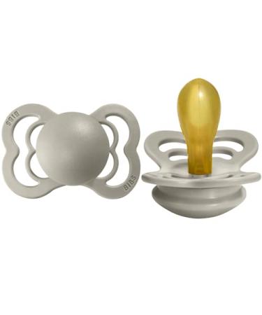 BIBS Supreme Baby Pacifiers | BPA-Free Natural Rubber Pacifier | Made in Denmark | Set of 2 Soothers (Sand  0-6 Months)