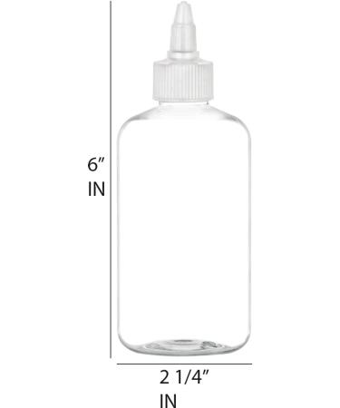 BRIGHTFROM 8 oz Clear Twist Top Applicator Bottles - Pack of 2, BPA-Free PET, Refillable Squeeze Bottles for Hair and Multi Purpose - White Nozzle - Buy Online on GoSupps.com