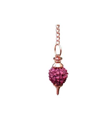 Jet Rudraksha Copper Plated Pendulum Spiral Crystal Therapy Blessings Cheerfulness Inspiration Attitude Desires