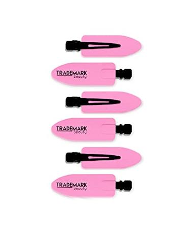 Trademark Beauty Creaseless Hair Clips No Dent Hair Clips For Styling All Types of Hair Great For Setting Styles in Place Multipurpose Hair Accessories 6 Pack Pink