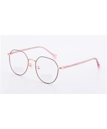PARWANA Designer Eyewear Reading Glasses | Anti Eye Strain Computer Readers for Men & Women | Stylish Black & Rose Gold Round Flat Light Mirror +200 - Buy Online on GoSupps.com