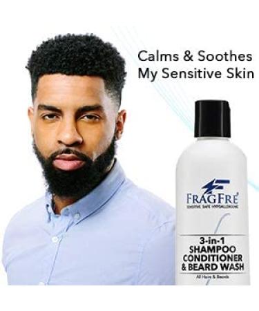 Shampoo Conditioner & Beard Wash for Men - 3 in 1 Unscented Formula for Sensitive Skin | 12 oz Grooming Product - Buy Online on GoSupps.com