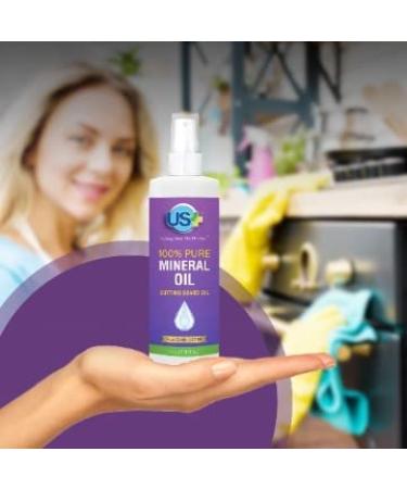 4oz US+ 100% Pure Mineral Oil Spray - Food-Grade for Cutting Boards, Butcher Blocks, Countertops & More - Buy Online on GoSupps.com