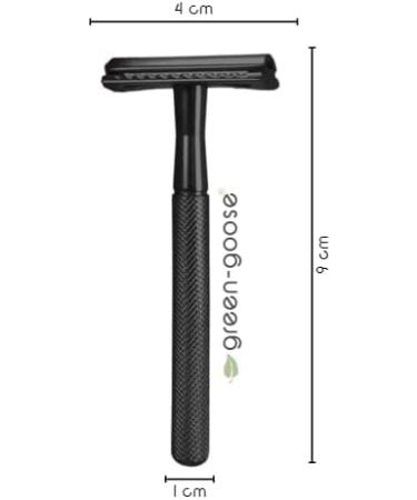 Green-Goose Shaving Set - Classic Black Razor Organic Shaving Oil Bamboo Cloth & 10 Blades | Eco-Friendly Gift for Sustainable Grooming - Buy Online on GoSupps.com