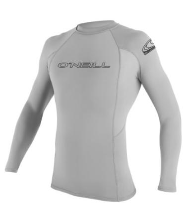 O'Neill Men's Basic Skins UPF 50+ Long Sleeve Rash Guard, Lunar, Large