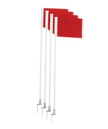 Trigon Sports Soccer Corner Flags, Football Field Red Corner Flags with Soccer Poles, Spring Loaded Steel Base, Dribbling Soccer Equipment for Training, Set Of 4