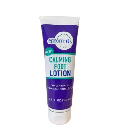 Epsom-It Calming Foot Lotion - Topical Magnesium Cream for Sore Feet & Ankles Epsom Salt Magnesium Sulfate Rub with Urea Soften Tough Skin & Cracked Heels Leg Cramps and Achy Feet 3.5oz