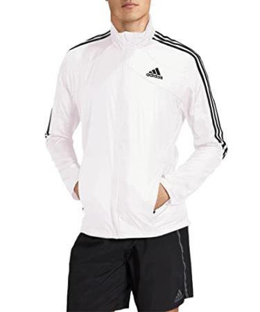 adidas Men's Marathon Jacket 3-Stripes X-Large White/Black