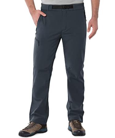 Outdoor Ventures Men's Fleece Lined Snow Pants Waterproof Windproof Ski Hiking Winter Pants With Pockets Standard 34W x 32L Dark Grey