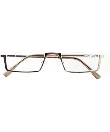Eyekepper Quality Metal Half-Rim Reading Glasses +3.0 | Spring Hinge | Silver | International Shipping - Buy Online on GoSupps.com