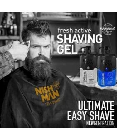 NISHMAN Shaving Gel Fresh Active 2 - 1000 ml | International Shipping | Premium Quality Shaving Gel for Men - Buy Online on GoSupps.com