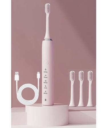 Sonic Electric Toothbrush USB Rechargeable Portable Pink Blue for Adults 1 Count (Pack of 1)